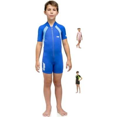 Abbildung von Cressi Kid Shorty Wetsuit 1.5 mm Neoprenanzug für Kinder Ultra Stretch Neopren, Schwarz/Rosa, M (3 Jahre)