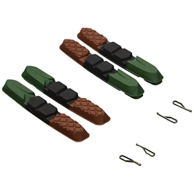 Abbildung von XLC Unisex Erwachsene Bremsschuhe Ersatzbremsgummi BS X09 4er Set 72 mm, Schwarz, Grün, Rot, One Size
