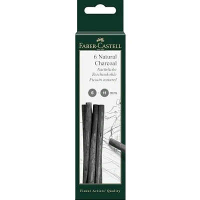 Abbildung von FABER CASTELL 129398 Zeichenkohle Pitt natürlich, 6 Stück, 11 mm