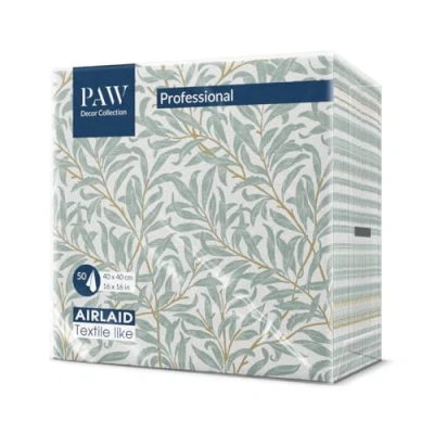 Abbildung von PAW Servietten aus Airlaid Stoffähnlich (40 x 40 cm) I 50 Stück Ideal für Hochzeit, Taufe, Kommunion, Geburtstag Hochwertige Tischdeko Stoffservietten Weidenzweig Willow Branch