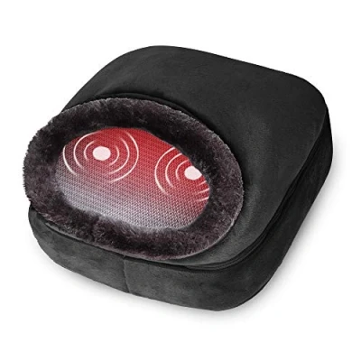 Abbildung von Snailax vibration Fußmassagegerät elektrisch mit Wärmefunktion, 5 Massagemodi, Wärmetherapie 2 Heizstufen, in 1 Fußwärmer für Fußpflege und Rückenschmerzen, Zuhause Büro, Geschenke