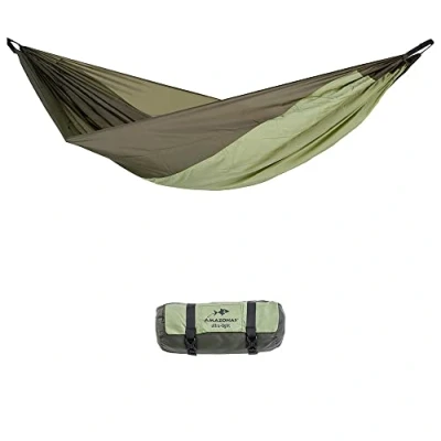 Abbildung von AMAZONAS Ultra Light Hängematte Silk Traveller Thermo 520g 275x140cm Packmaß 20 x 6,5cm bis 200kg in Grün