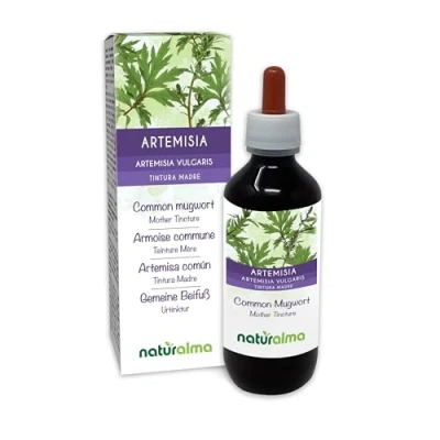 Abbildung von Gemeine Beifuß (Artemisia vulgaris) Kraut mit Blüten Alkoholfreier Urtinktur Naturalma Flüssig Extrakt Tropfen 200 ml Nahrungsergänzungsmittel Veganer