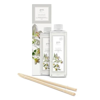 Abbildung von ipuro erfrischender white lily Raumduft Refill dezenter Nachfüller mit blumig zarten Noten stilvolle Nachfüllflasche für ein puristisches Dufterlebnis 500 ml