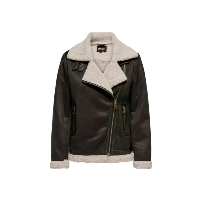 Abbildung von ONLY Onlnewdiana Aviator Kunstlederjacke, Damen, Größe: XL, Chocolate torte