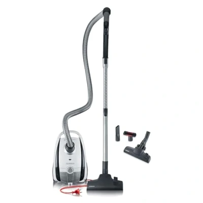 Abbildung von SEVERIN Staubsauger mit Beutel S&#039;POWER snowlight, leiser &amp; kompakter Bodenstaubsauger für Teppich Hartböden, 750 W, HEPA 13 Filter, 8 m Reichweite, 2L, BC 7035