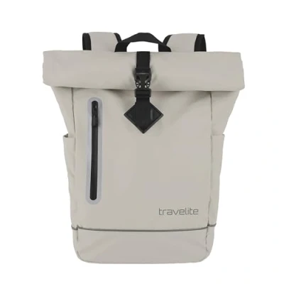Abbildung von Travelite Rolltop Rucksack wasserfest, Fahrradrucksack, Freizeitrucksack mit Verschluss &amp; Reflektoren, BASICS, 48 cm, 19 Liter