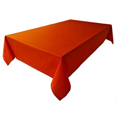 Abbildung von Hochwertige Tischdecke Tischwäsche aus 100% Baumwolle Kollektion Konzept, Farbe &amp; Größe wählbar (Tischdecke 150x300cm, Orange)