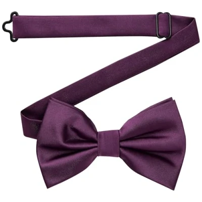Abbildung von DonDon Fliege Herren handgefertigt Seiden Look 12 x 6 cm Violett