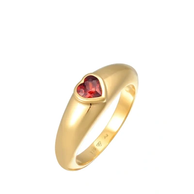 Abbildung von Elli Zirkonia HERZ BAND Liebe Ring, Damen, Größe: 48, Gold