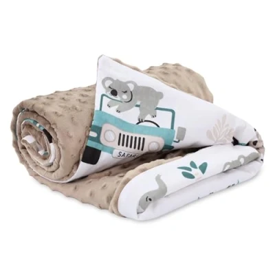 Abbildung von Babydecke Kuscheldecke Baby Decke Sommerdecke mit Plüschstoff 75x100 cm Kinderdecke Kinderwagen Blanket Babydecken Kinderwagendecke und Erstausstattung für Neugeborene Kinder Oeko Tex
