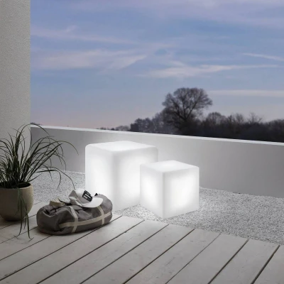 Abbildung von EGLO Stehlampe »BOTTONA«, Leuchtmittel E27 wechselbar ohne Leuchtmittel, Würfel in weiß aus Kunststoff exkl. 1X15W