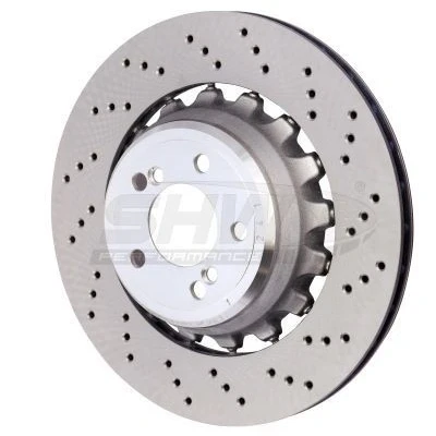 Abbildung von SHW Performance BRR48504 Bremsscheibe Hinterachse rechts 385 24 gelocht, innenbelüftet, Verbundbremsscheibe beschichtet hochgekohlt BMW: X5, X6