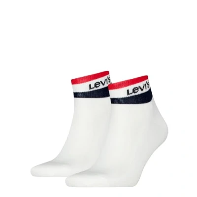 Abbildung von Levi&#039;s Unisex Quarter Socks, Black/White, 39/42