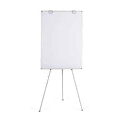 Abbildung von BoardsPlus Dreibein Flipchart, Magnetische Tafel, Mit Aluminiumrahmen, höhenverstellbar, Grau, Gesamthöhe 180 cm