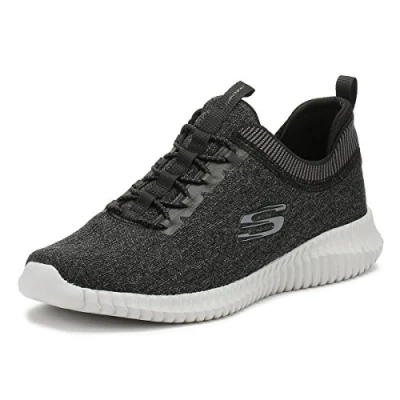 Abbildung von Skechers Herren Elite Flex Hartnell Slip On Sneaker, Black Gray Mesh Trim, 41 EU
