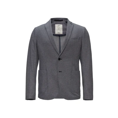 Abbildung von s.Oliver Black Label VAN MET Twotone LOOK Anzugsakko, Herren, Größe: 44, Navy