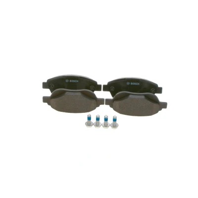 Abbildung von BOSCH 0 986 494 038 Bremsbelagsatz Low Metallic mit Anti Quietsch Blech, Schrauben Zubehör PEUGEOT: 207 SW, Hatchback, 206 Hatchback
