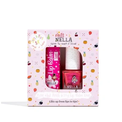 Abbildung von Miss Nella Nail Polis + Lip Balm set (SUGAR PLUM +CHERRY MACAROON)