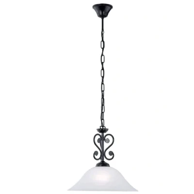 Abbildung von Eglo 91002 Hängeleuchte MURCIA schwarz weiß Alabasterglas E27 max. 1X40W H110 Ø38 cm