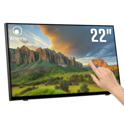 Abbildung von Atlantis A05 T22A VHDM 22 Zoll Touch Monitor, Bildschirm, 10 Touchscreen, Full HD 1920x1080, HDMI VGA DP, neigbar 15 50, Schutzglas 7H, Kontrast 1000:1, Winkel 178/178,Vesa 100
