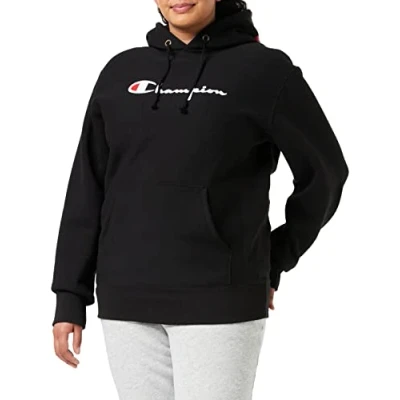 Abbildung von Champion Damen Reverse Weave Pullover Kapuzenpullover, Schwarz, L