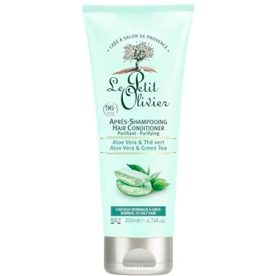 Abbildung von Le Petit Olivier Haarspülung Purifying Aloe Vera und grüner Tee für Frauen, 200 ml