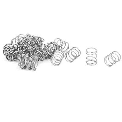 Abbildung von sourcing map 20Stk 304 Edelstahl Druckfedern Druckfeder Spiralfeder Stahlfeder Silberton 0,3mmx4mmx5mm