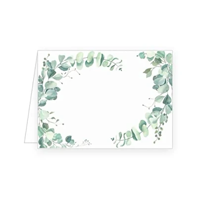 Abbildung von Edition Seidel 50 Premium Tischkarten Platzkarten Namenskarten Hochzeit Geburtstag Kommunion Konfirmation Taufe Firmung Jugendweihe Goldhochzeit Diamanthochzeit Eukalyptus