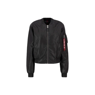 Abbildung von Alpha Industries MA FL Vintage WMN Kunstlederjacke, Damen, Größe: Medium, Black