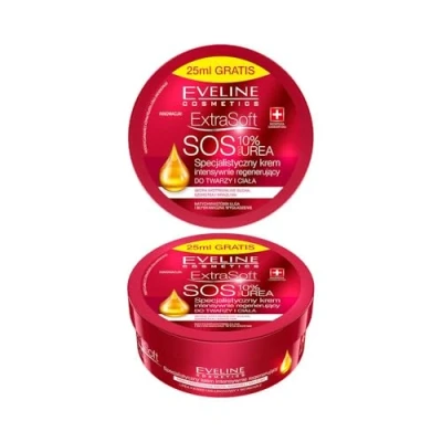 Abbildung von Eveline Cosmetics Extra Soft SOS 10% Urea Intensiv Regenerierende Gesichts &amp; Körpercreme mit bioHYALURON PLUS KOMPLEX, 175 ML