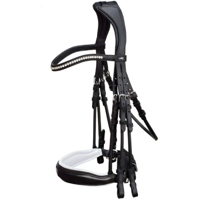 Abbildung von Schockemöhle Kandarentrense Classic Venice Schwarz/Patent/Wihite/Silber XWarmblut