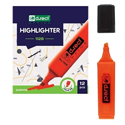 Abbildung von D.RECT 1128 Textmarker mit Schrägkeilspitze Orange 12 Stück