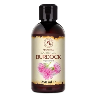 Abbildung von Klettenwurzelöl 250ml Arctium Lappa Wurzel Rein &amp; Natürlich Klettenöl Haaröl große Vorteile für Haut Haar Körperpflege Glasflasche Burdock Oil