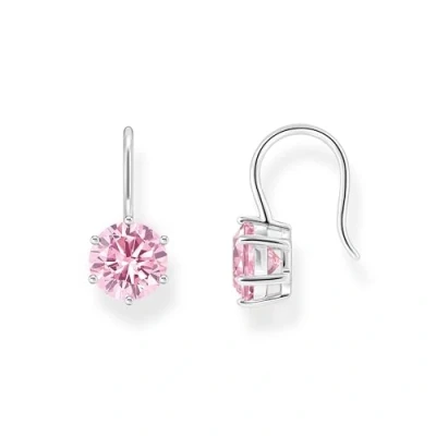 Abbildung von Thomas Sabo Ohrhänger mit großem, pinkfarbenem Zirkonia 925 Sterlingsilber H2287 051 9