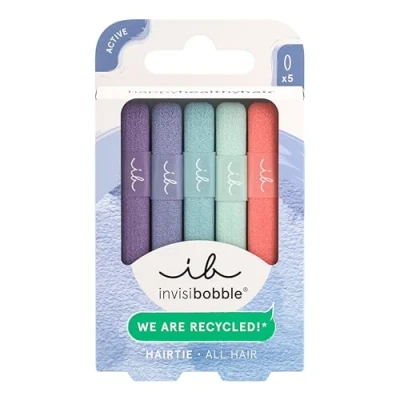 Abbildung von invisibobble Hair TIE Pastel Dream (5 Stück) Geflochtene Haargummis in sanften Pastellfarben Spiral Ties als stilvolle Zopfhalter &amp; Armband Sanfter Halt für feines Haar