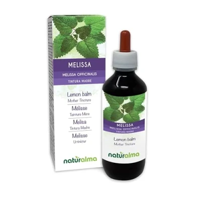 Abbildung von Melisse oder Zitronenmelisse (Melissa officinalis) Blätter Alkoholfreier Urtinktur Naturalma Flüssig Extrakt Tropfen 200 ml Nahrungsergänzungsmittel Veganer