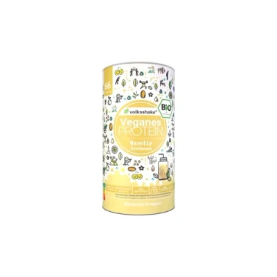 Abbildung von BIO Protein vegan Vanille DE ÖKO 006 10 pflanzliche Proteinquellen Ohne Süßungsmittel Soja &amp; Gluten Premiumqualität vom Bodensee Made in Germany (1000g, Vanille)
