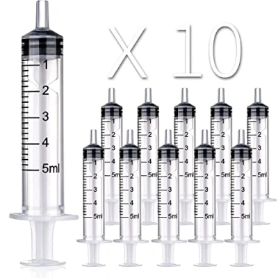 Abbildung von GSSFASHION 10 Pcs 5ml / 5cc Spritze ohne Nadel für das Handwerk, die Haustierfütterung, Industrie und Wissenschaft (5ML), Transparent