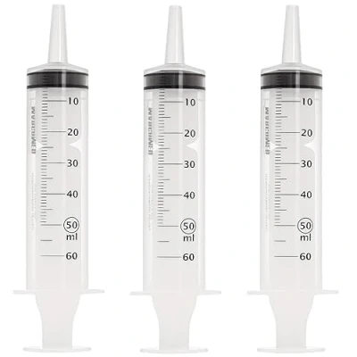 Abbildung von MedixX 3 Stück 50ml (60ml) Spritzen Set für Hobby und Heimwerk. Auch als Futterspritze oder Ölspritze. sind einzeln steril verpackt (3x Spritze)