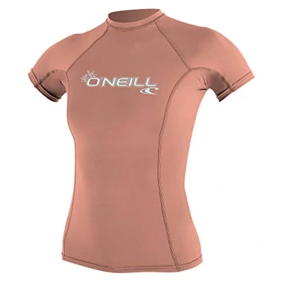 Abbildung von O&#039;Neill Damen Women&#039;s Basic Skins Short Sleeve Sun Shirt Rash Vest, Light Grapefruit, XS EU