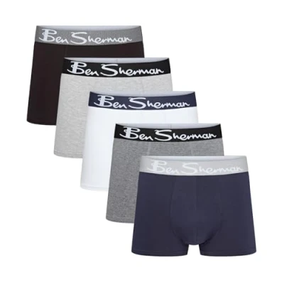Abbildung von Ben Sherman Herren Unterhosen PODERICK 5er Pack Grau/Schwarz/Marineblau/Anthrazit/Weiß