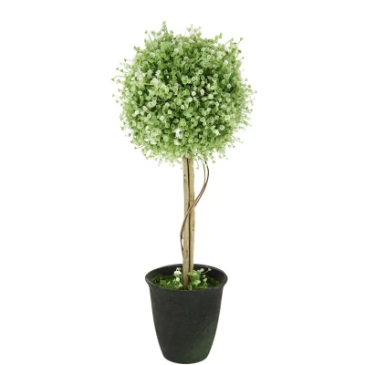 Abbildung von Flair Flower Künstlicher Buchskugelbaum im Topf Buchs Buchsbaum Buchsbaumkugel Buchskugel Kugel Dekopflanze immergrün Kunstbaum Baum Dekobaum Topfpflanze Hochzeitsdeko Partydeko Deko Zierbaum, 60 cm