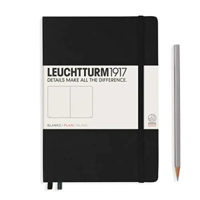 Abbildung von LEUCHTTURM1917 311333 Notizbuch Medium (A5), Hardcover, 251 nummerierte Seiten, Schwarz, blanko