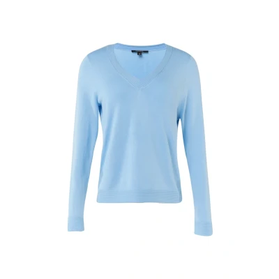 Abbildung von comma MIT Vausschnitt Strickpullover, Damen, Größe: 36, Hellblau