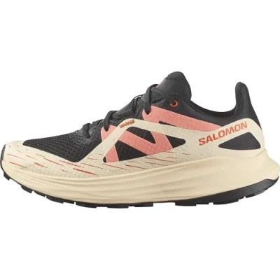 Abbildung von Salomon Ultra FLOW Laufschuh Trail, Damen, Größe: 42 2/3, Black/tender peach/fusion coral Schuhe