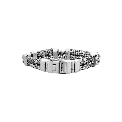 Abbildung von Kuzzoi Silberarmband Herrenarmband aus massivem 925er Sterling Silber, Breite 14 mm, Länge 21 cm, 335109 021