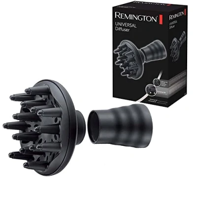 Abbildung von Remington Diffusor Universal Aufsatz [Locken und Volumen] mit Silikon Adapter für fast alle Haartrockner, Zubehör D52DU