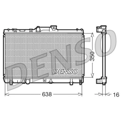 Abbildung von DENSO DRM50013 Kühler, Motorkühlung Aluminium 638 350 16