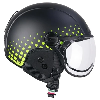 Abbildung von CGM Unisex Erwachsene EBI skihelm, Schwarz Neongelb matt, S (55 56cm)